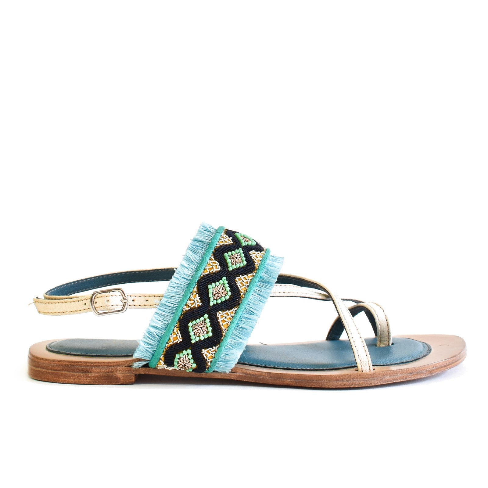 GIZA SWIRL SANDAL white toe-ring sandals | Meher Kakalia