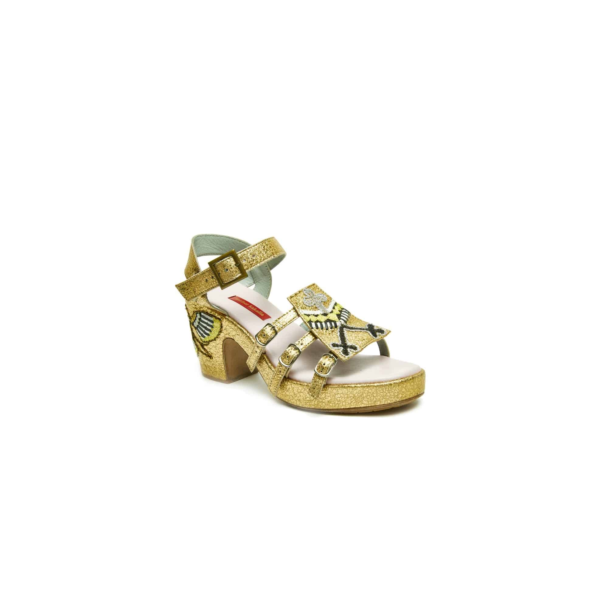 GOLD HOPPER splash gold – front strap with tribal embroidery in silk thread and mukesh