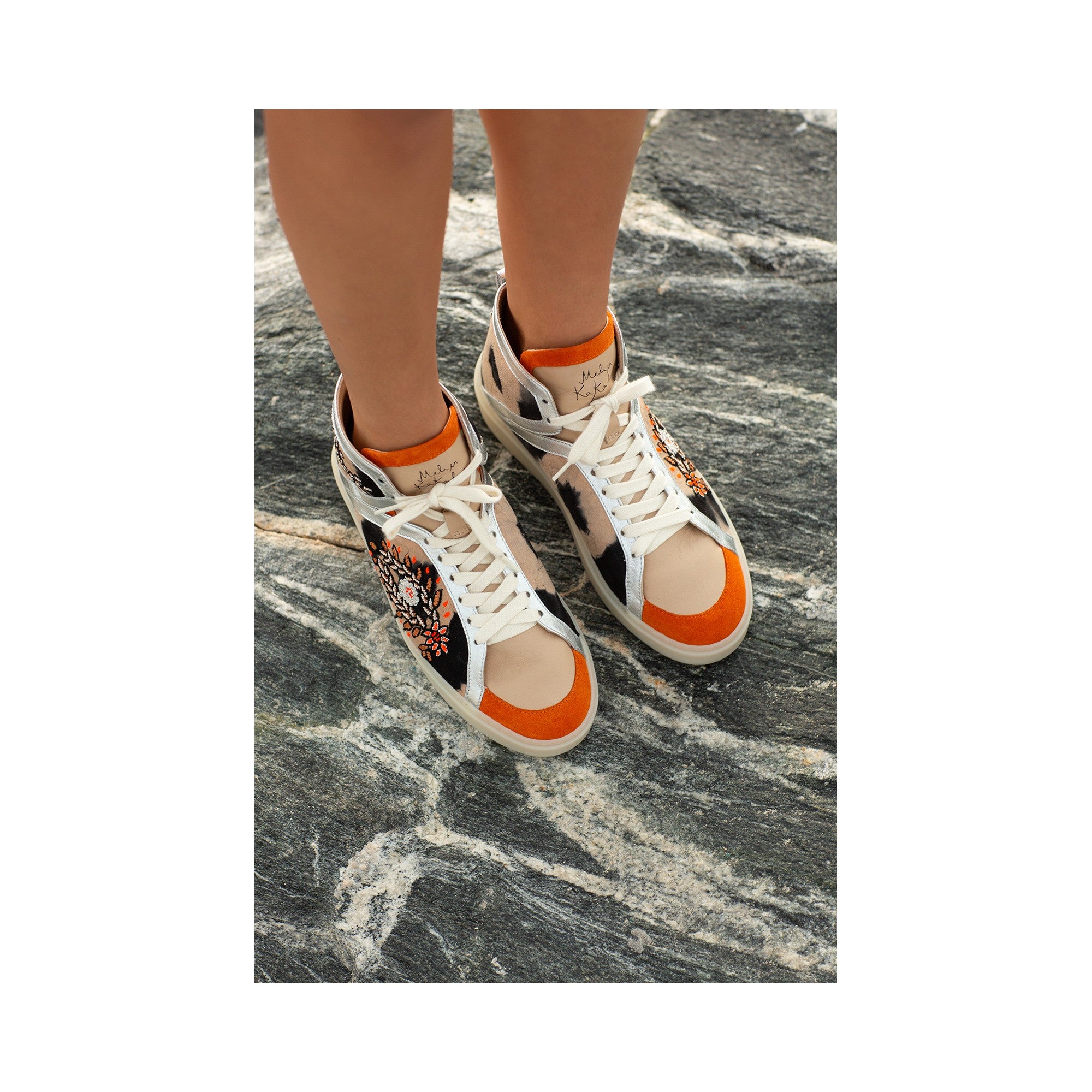 On-foot styling – Nereus leather high-top with rubber crepe sole