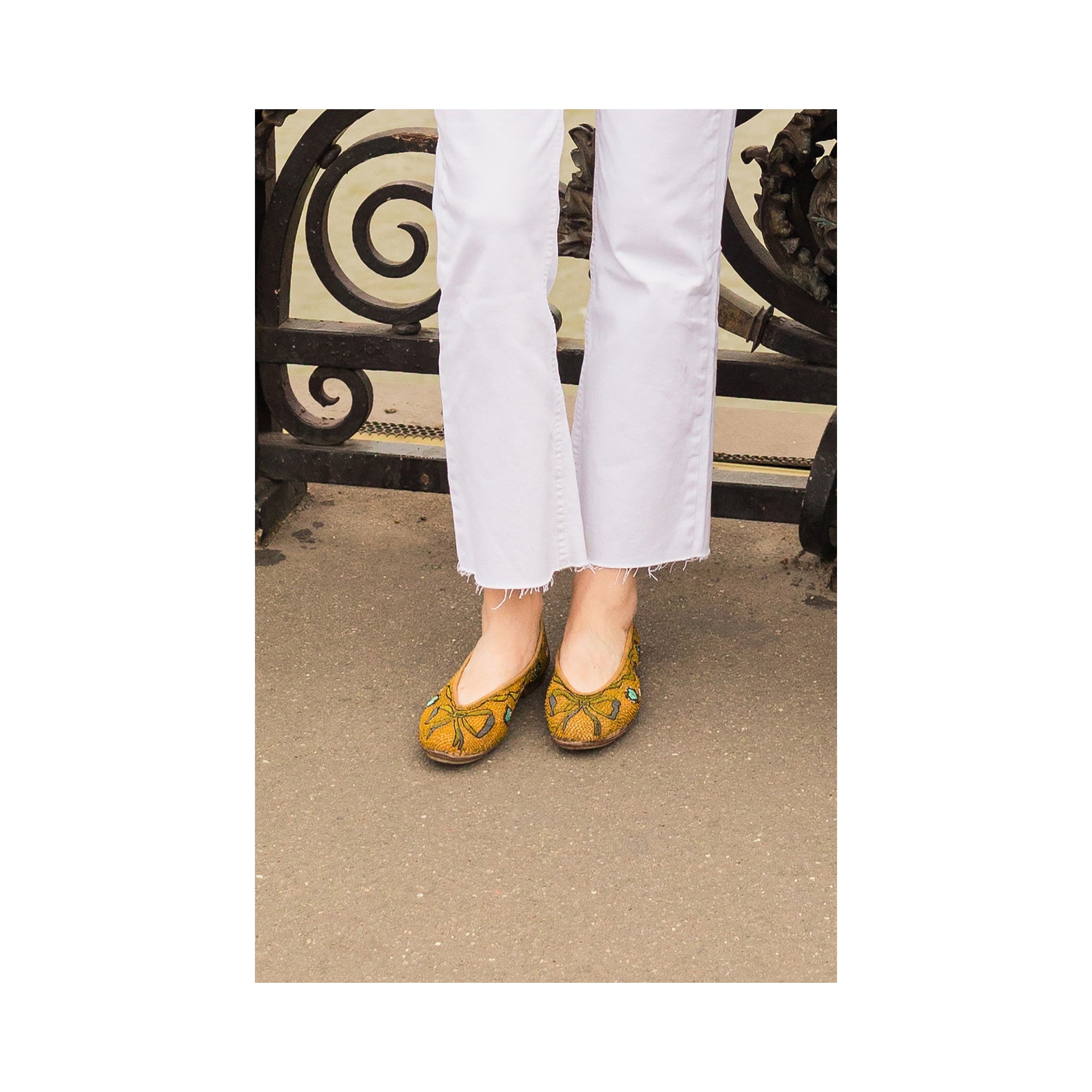 Unique embroidered Darcey Ballet shoes by Meher Kakalia, handmade on eco-friendly leather.