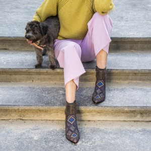 QUEEN POINT HEEL - BEATEN BROWN/CLEOPATRA