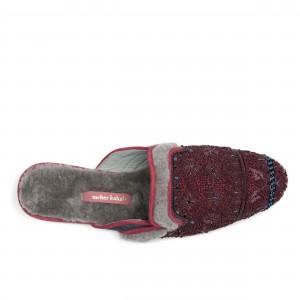 QUEEN PARATY SLIPPER - shearling mouse/lava