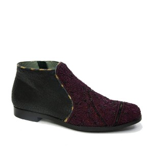 QUEEN BOOT - CRACKLE BLACK/CHERRY