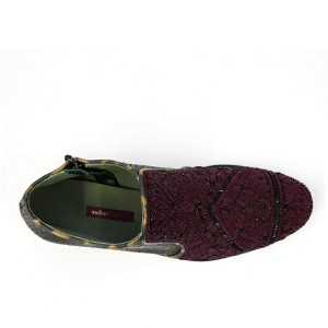 QUEEN BOOT - CRACKLE BLACK/CHERRY