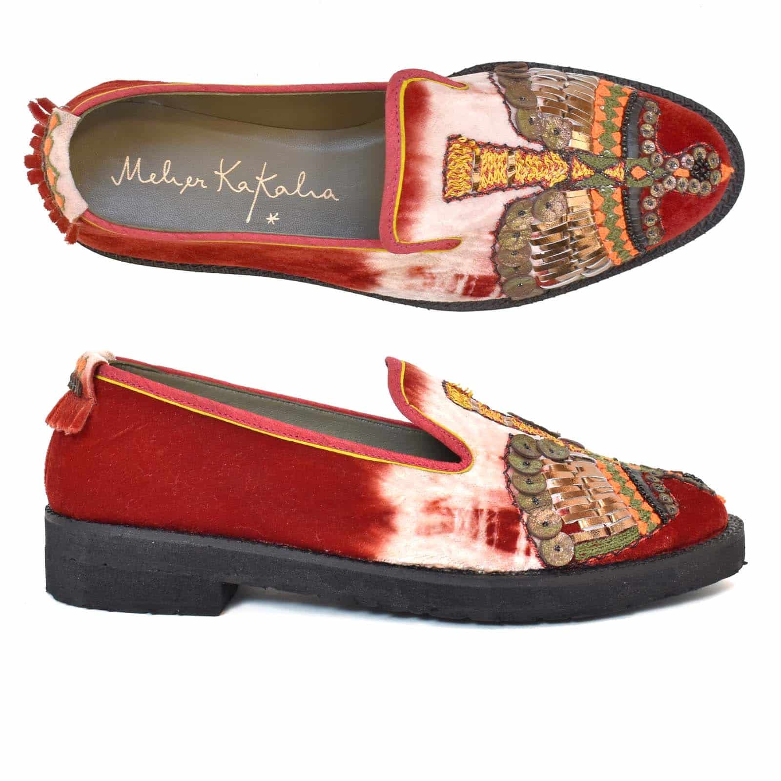 Meher Kakalia - ANZU LOAFER - velvet td red