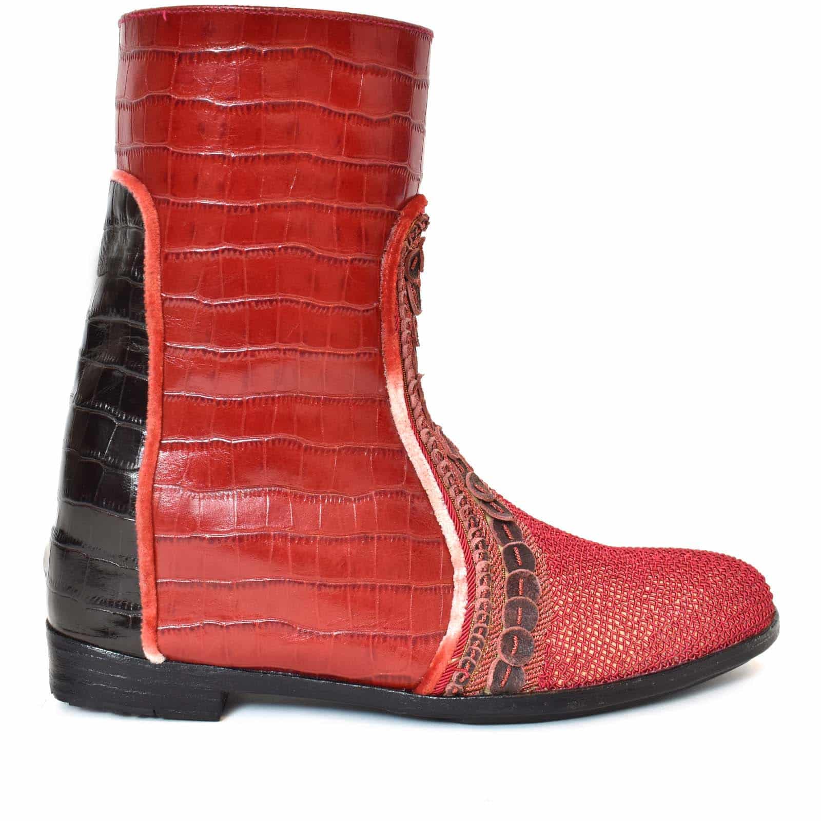 Meher Kakalia - QUEEN KANDY WEDGE - croc red/pyramid brown