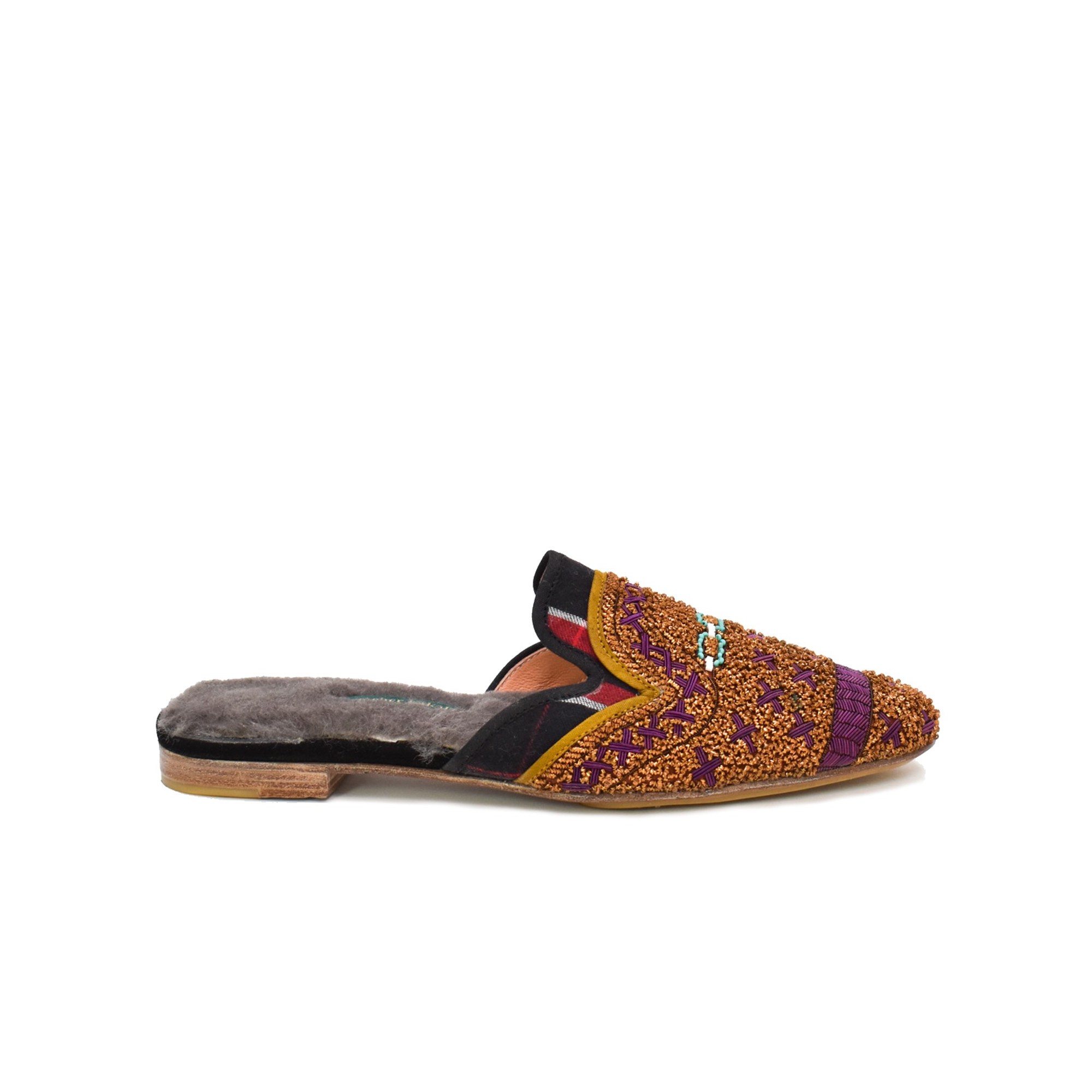 Meher Kakalia Shearling Queen Paraty slipper | Meher Kakalia