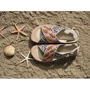 Geo Bloc embroidered leather sandal | Meher Kakalia