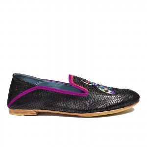 SELENE MOCCASIN - magma black/blue