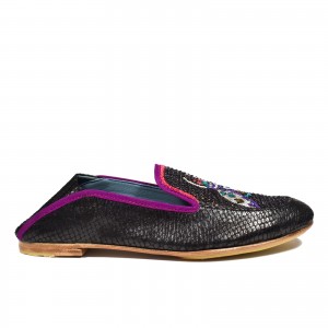 SELENE MOCCASIN - magma black/blue