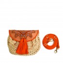 Meher KakaliaMINI ACCORDION BAG - CAMEL+CROCHET BEIGE/GINOSTRA