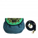 Meher KakaliaMINI ACCORDION BAG - KELLY GREEN+CROCHET BLUE/ELIZABETH