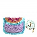 Meher KakaliaMINI ACCORDION BAG+FRINGE - CAMEL+CROCHET LILAC/HAVANA