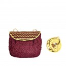 Meher KakaliaMISSISSIPPI ACCORDION BAG - crochet burgundy/muddy river