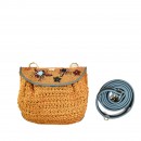 Meher KakaliaPOTNIA ACCORDION BAG - crochet mustard/saffron