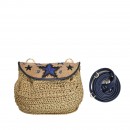 Meher KakaliaSTARRY NIGHT ACCORDION BAG - crochet cement/blue