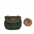 Meher KakaliaSTARRY NIGHT ACCORDION BAG - crochet dark green/khaki