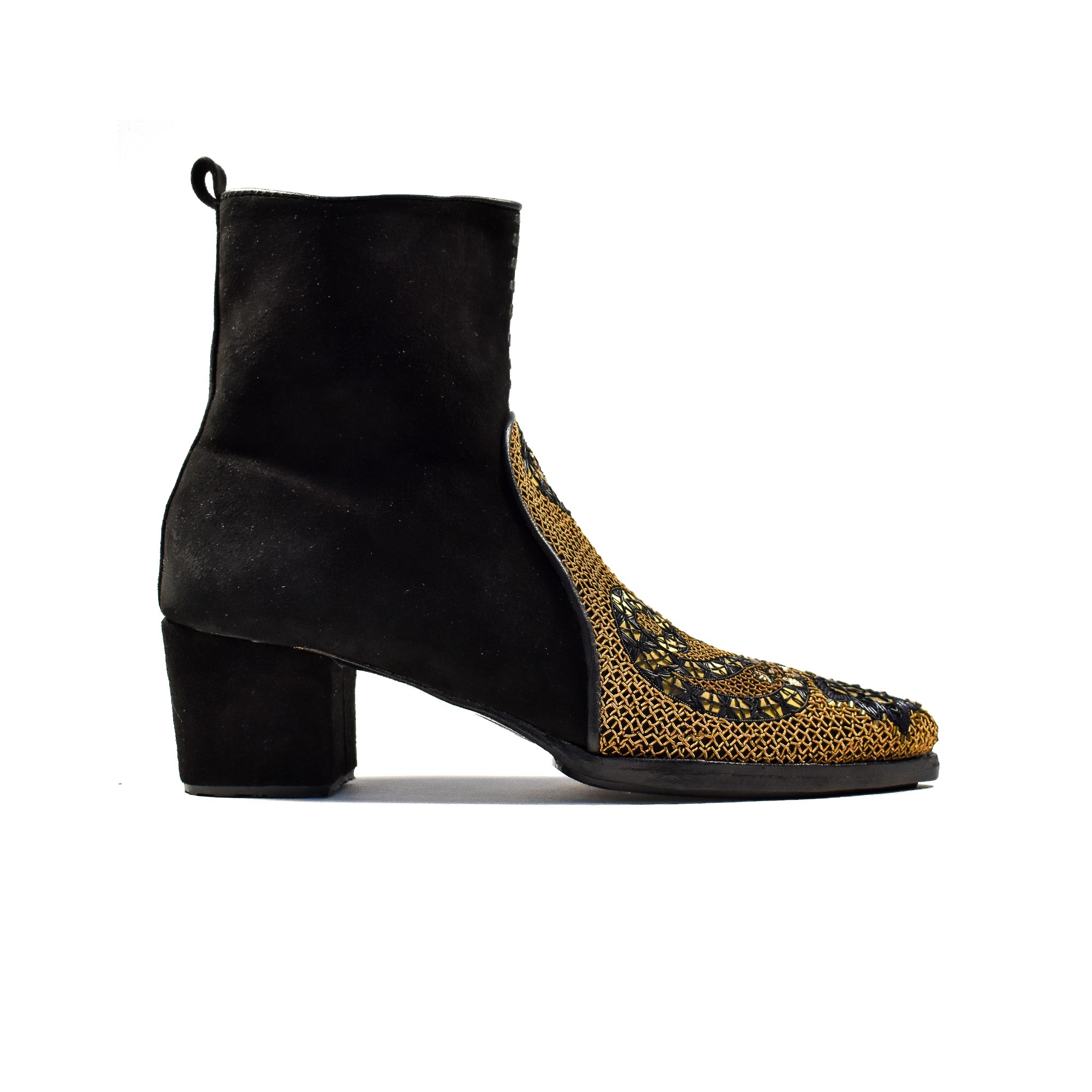 Meher Kakalia QUEEN PHYLLIS BOOT - suede black-beige black