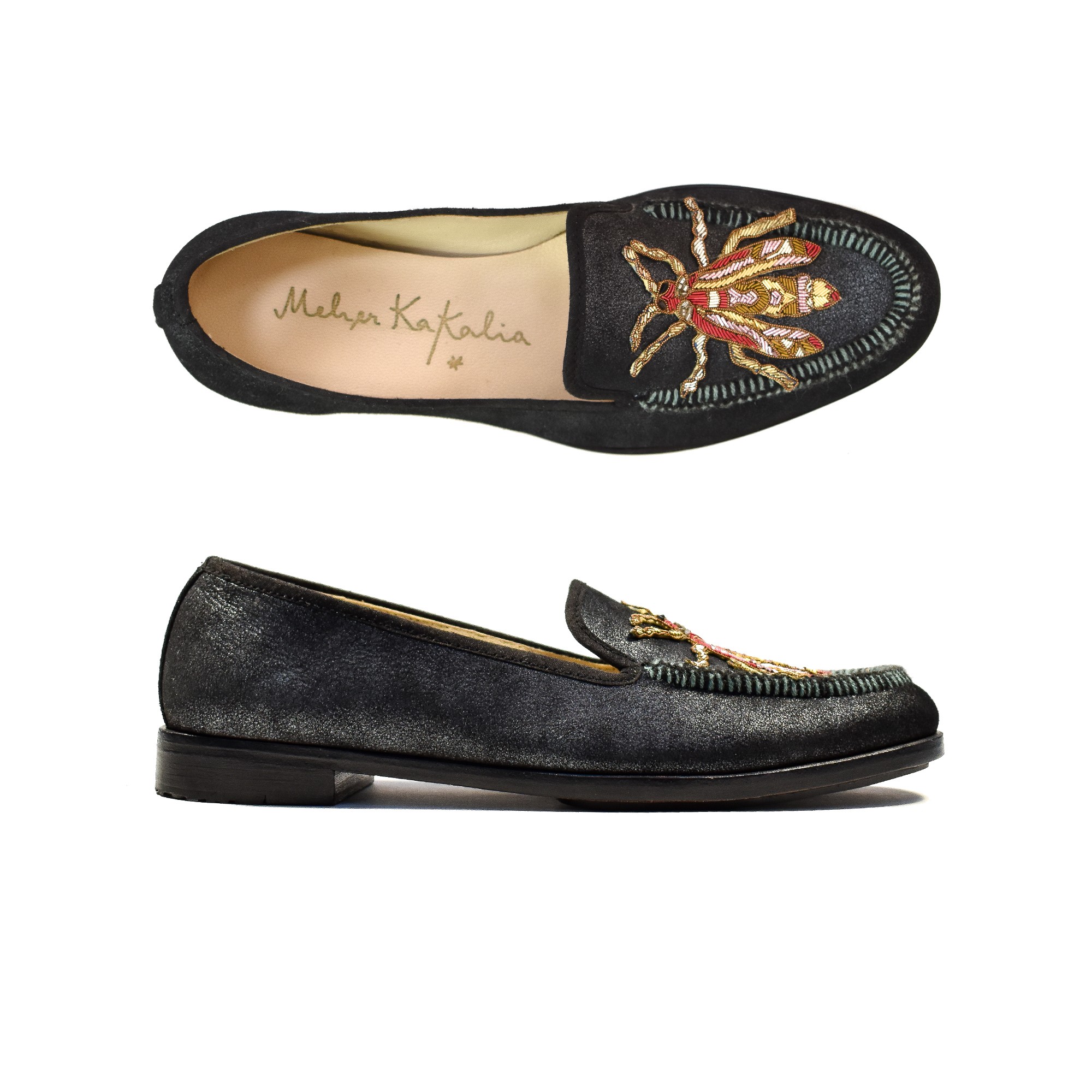 Meher Kakalia QUEEN RATI MOCCASIN - shiny black-burgundy