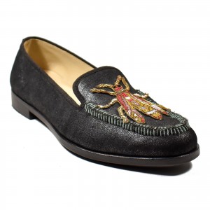 QUEEN RATI MOCCASIN - shiny black-burgundy