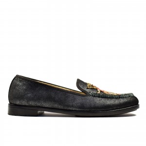 QUEEN RATI MOCCASIN - shiny black-burgundy