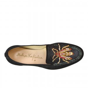 QUEEN RATI MOCCASIN - shiny black-burgundy