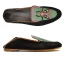 Meher KakaliaSELENE MOCCASIN - suede black-pale green