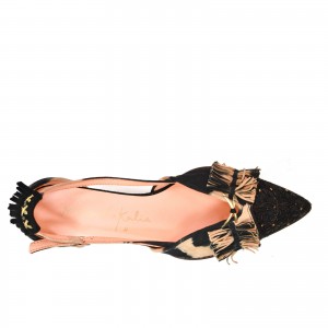 GRETA SLING-BACK HEEL - td black beige-black lish