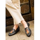 Meher KakaliaQUEEN RATI MOCCASIN - shiny black-burgundy