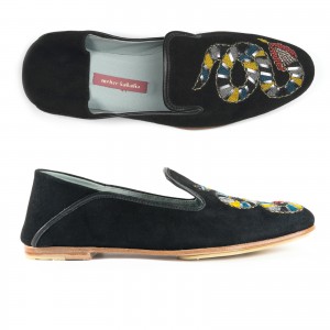 PYTHON MOCCASIN - suede black