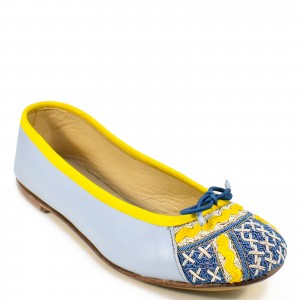 Hand-embroidered in soft eco-friendly leather, these luxury ballet flats offer comfort and timeless elegance.