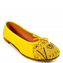 Meher KakaliaLuxurious Ballet flats in soft yellow leather, hand-embroidered with dapka. Comfortable, stylish, and eco-friendly flats.