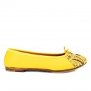 Meher KakaliaEco-friendly Ballet flats in yellow, featuring hand embroidery. A comfortable and stylish choice for women’s footwear.