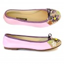 Meher KakaliaPink embroidered ballet flats with bees and flowers, handcrafted and eco-friendly. Ideal for weddings and more.