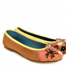 Meher KakaliaQueen Potnia Ballet in soft brown leather with unique hand-embroidery, a sustainable and stylish choice for everyday wear.