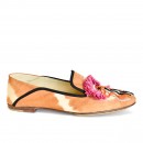 Meher KakaliaHandmade moccasins with Raffia embroidery and tie-dye leather. Eco-friendly and stylish, perfect for summer.