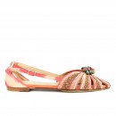 Meher KakaliaPink hand-embroidered slingback flats, perfect for weddings, garden parties, or special occasions.