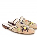 Meher KakaliaPotnia Mule in eco leather, hand embroidered with bee and floral designs, a perfect pair for summer dresses.