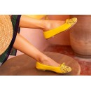 Meher KakaliaYellow Ballet flats by Meher Kakalia, handmade with luxurious nappa leather. Sustainable, elegant, and perfect for summer.