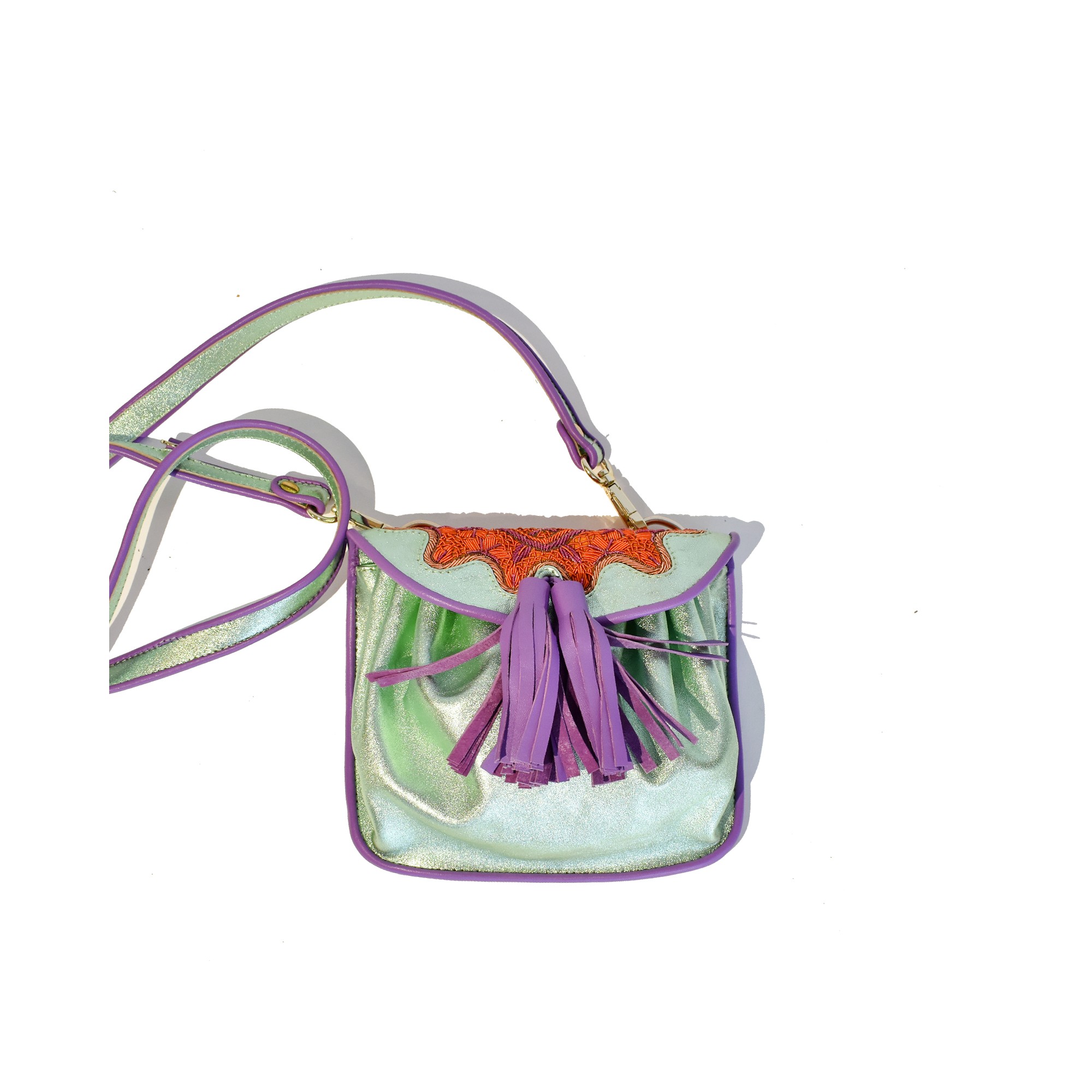 Meher Kakalia MINI ACCORDION BAG - sonic emerald-rose