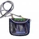 Meher KakaliaMINI ACCORDION BAG+FRINGE - sonic saphire-tropical