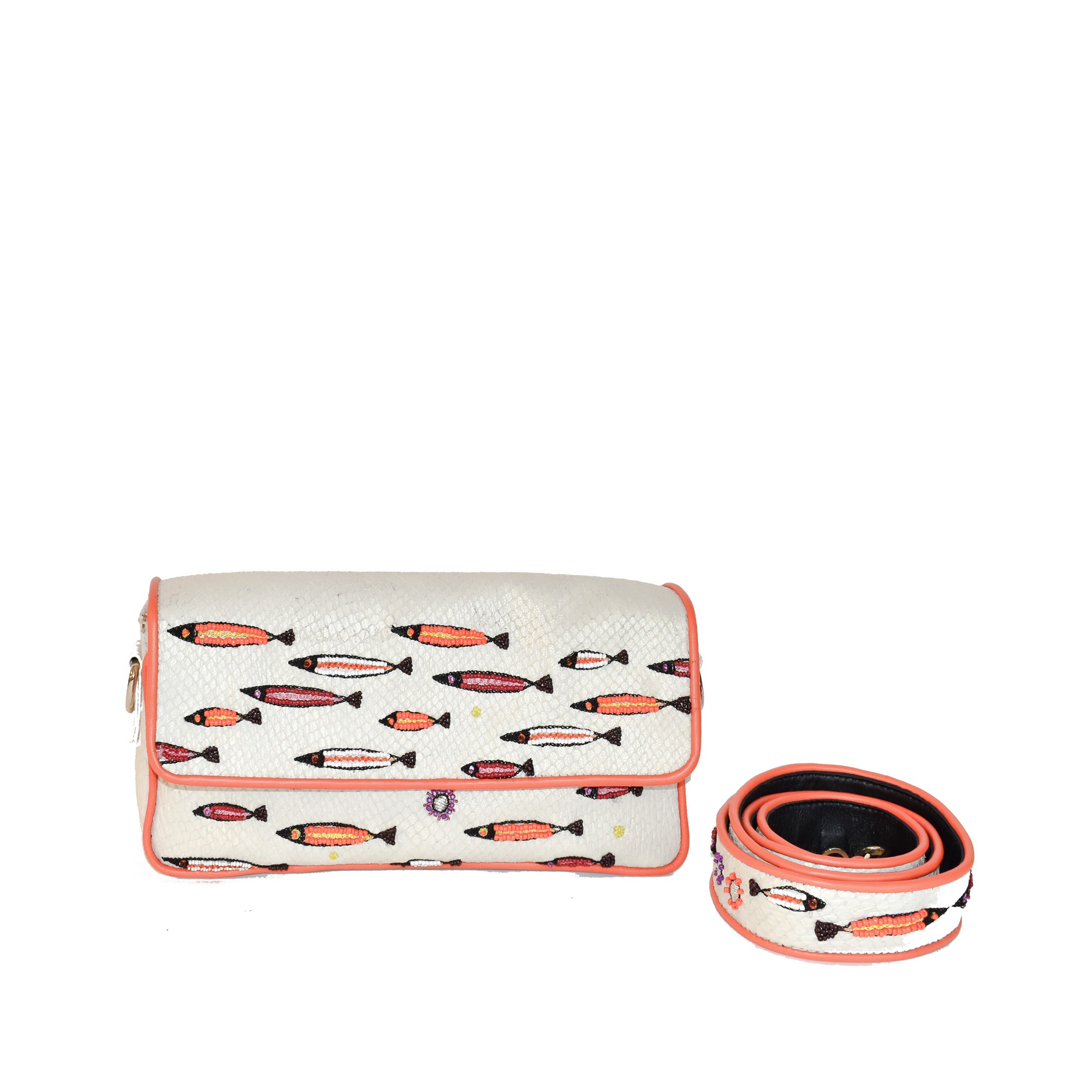 Meher Kakalia TAVIRA CLUTCH - magma white